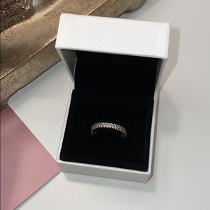 Pandora rose gold CZ double eternity band